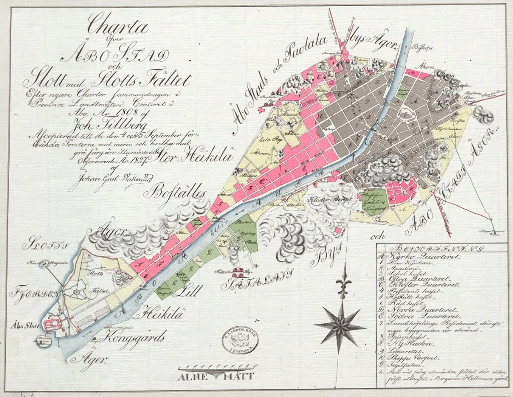 Charta öfver Åbo stad och slott med slotts fältet