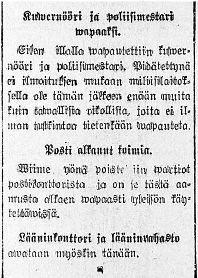Kuvernööri ja poliisimestari vapaaksi